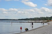 Menschen am Strand in Eckernförde